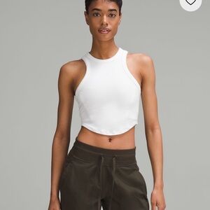 Nwt Lululemon Athletica White hold tight crop tank